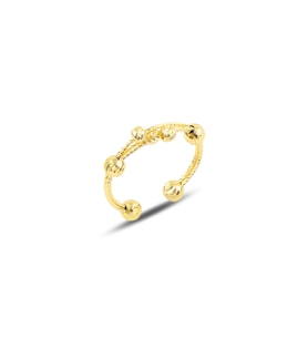 Gümüş altın yaldızlı ayarlamalı dorica yüzük SGTL9878GOLD (Rose)
