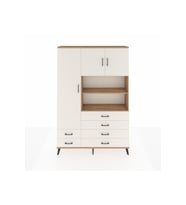 Arges Gardrop 8 Raflı 6 Çekmeceli 3 Kapaklı 132x30x195 Çam-Aytaşı