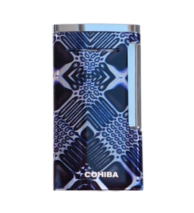 Cohiba Tek Torch Perde Alev Desenli Metal Puro Çakmağı - TR9545