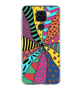 PrintiFy Xiaomi Redmi Note 9 ile Uyumlu 1mm Slim Fit Retro Colors 4 Baskılı Şeffaf  Kılıf