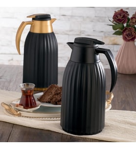 1,5 Litre Çift Camlı Vakumlu Termos (Siyah)