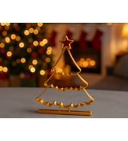 Yılbaşı Temalı Mini Süs Seti PLA Plastik GOld Renk 15CM