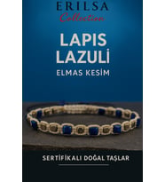 Sertifikalı Küp Kesim Terahertz - Lapis Lazuli Doğal Taş Bileklik - İnce Model (Çok Renkli)