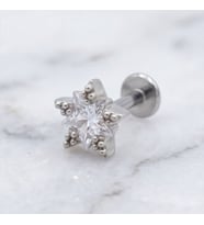 FerizZ 316L Çelik Zirkon Taşlı Yıldız Şekilli Piercing PRC-177