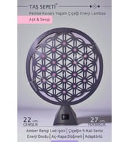 Pembe Kuvars Yaşam Çiçeği Spiritüel Işık Meditasyon Lambası (Krem)
