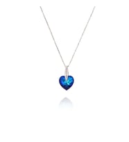 Lacivert Swarovski Kolye (Gümüş)