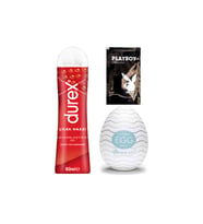 Durex Çilekli 50 ml Jel + Egg Wavy Erkeklere Cep Tipi Mastürbatör + Hediye