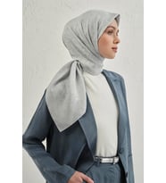 Floş Pamuk Eşarp 1 (Gümüş)