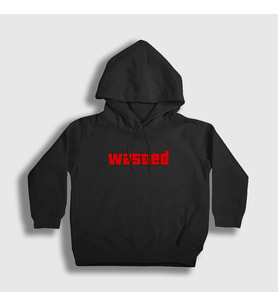 Presmono Unisex Çocuk Siyah Wasted Gta Grand Theft Auto Kapüşonlu Sweatshirt 472970tt