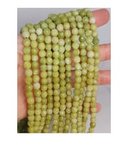 Bileklik Boy Peridot (ZEBERCET) Taşı Açık Renk Yeşil-beyaz Faset Kesim Yarım Dizi 6mm (UZUNLUK 18CM)