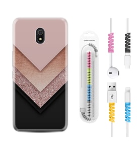 Xiaomi Redmi 8A 8 Pro 9C 9T 10C 11T Pro Kılıf Kablo Koruma Spiral Silikon Great Marble 1405