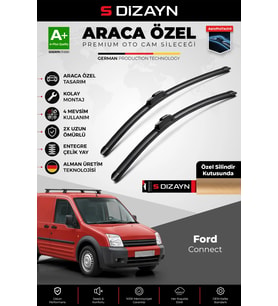 S-Dizayn Ford Connect Ön Cam Silecek Seti 2002-2013 Premium Araca Özel 55-50 Cm A+ Kalite
