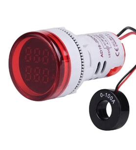 Mini Dijital Voltmetre 22MM AC 60-500V LED Kırmızı Işık