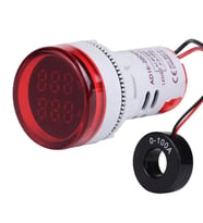 Mini Dijital Voltmetre 22MM AC 60-500V LED Kırmızı Işık