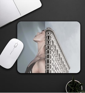 Gri Renk Kadın Ve Manzara Motifli Mouse Pad 23x19cm Fare Altlığı Kaydırmaz Taban De589