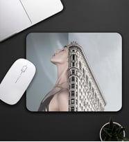 Gri Renk Kadın Ve Manzara Motifli Mouse Pad 23x19cm Fare Altlığı Kaydırmaz Taban De589