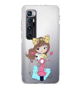 Xiaomi  Mi 10 Ultra  Kamera Korumalı Kapak Vespagirl Tasarımlı Şeffaf  Kılıf