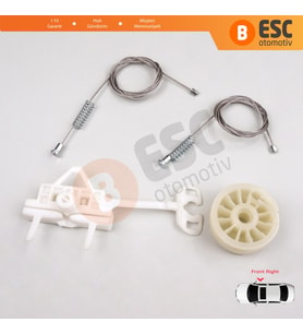 Fiat Punto Grande Evo 3 199 2005-2024 3/5-Kapı 51723315 İçin Elektrikli Ön Sağ Cam Kriko Tamir Seti