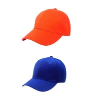 Unisex Ayarlanabilir Spor Basic Kep Şapka 2'li Set (Mavi)