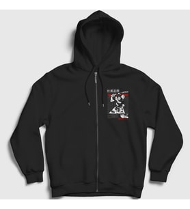Presmono Unisex Siyah Toji Fushiguro Anime Jujutsu Kaisen Fermuarlı Kapüşonlu Sweatshirt 425208tt