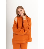 Omuz Detaylı Kadın Sweatshirt Tarçın