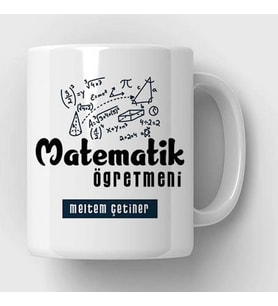 Matematik öğretmeni isme özel kupa bardak
