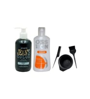 Jeans Color Saç Boyası Yeşil 250ml Ve Ossion Boya Temizleyici Ve Fluweel Boya Kabı Seti