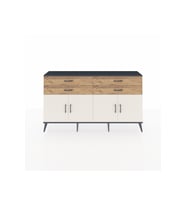 Arges Konsol 2 Raflı 4 Çekmeceli 8 Kapaklı 176x30x99 Antrasit-Aytaşı/Çam