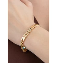 14 Ayar Altın İsimli Çocuk Künye Bileklik 5.50 mm (Rose)