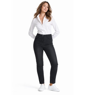Kadın Bilek Jean Pantolon Beli Lastikli Düğmeli BGL-ST05384