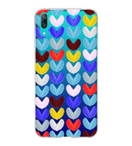 PrintiFy Huawei Y7 Pro 2019 ile Uyumlu 1mm Slim Fit Water Color 1 Baskılı Şeffaf  Kılıf