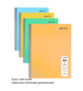 FLEX Pastel Defter A4 72 Yaprak Kareli 1 Adet