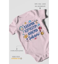 Babamın kopyasıyım annemin şaheseri Kısa Kollu Bebek Body %100 Pamuk