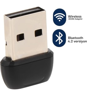 AL-BL5.3 V5.3 Usb Mini Bluetooth Adaptör Dongle 20Mt Kablosuz Adaptör (ÇOKLU CİHAZ DESTEĞİ SAĞLAR) Win7/8/10/11 Tak Çalıştır (PC İçindir) (300M+Bluetooth)