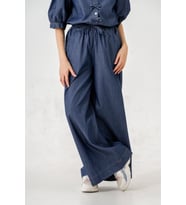 Kız Çocuk Lastikli Kot Pantolon 2206 (Koyu Mavi)