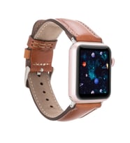 Apple Watch Uyumlu Deri Kordon 42-44-45mm RST2EF Taba