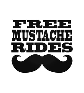 Free Mustache Rides Oto Sticker 20 Cm