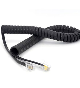 TELEFON AHİZE SPRAL KABLOSU SİYAH 10LU PAKET 1.KALİTE