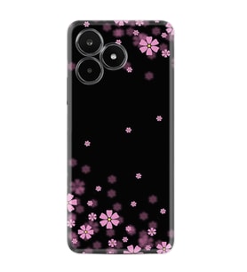 C53 Kılıf Resimli Desenli Baskılı Silikon Black flowers 1391
