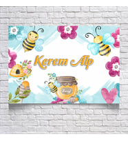 Arı ve Bal Temalı Doğum Günü Afişi 35X50 cm