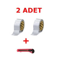 2 Adet Gri Suya Dayanıklı Tamir Bandı Flex Tape Çadır Bant 48X10 mt + Hediye Falçata