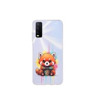 Vivo Y12S ile Uyumlu Splash Tilki Tasarımlı Şeffaf Silikon Kılıf