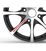 Kırmızı Sport Yazısı Etiketi Jant için Yapıştırma Yazı 12Cm 4Adet