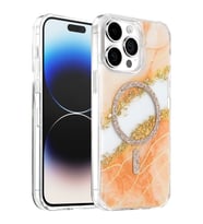 Onegif iPhone 14 Pro Max Lotus Simli Magsafe Kapak - Turuncu