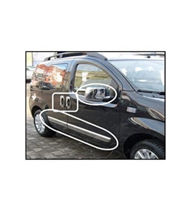 Citroen Nemo 3'lü Krom Set Yan Kapı Çıtası+Kapı Kolu+ Ayna Kapağı Paslanmaz Çelik (Gümüş)