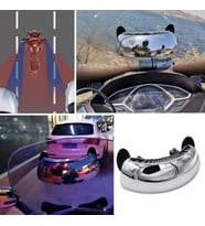 Motosiklet İçin Islanmaya Dayanıklı Geniş Açı Görme ve Kör Nokta Aynası (5680)