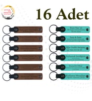 A Kahve & Turkuaz, Kampçılık Tutkunlarına Veda Anısı, 16’lı Set, İsim Yazılı Anlamlı Deri Hediyelik
