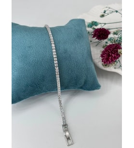 Rodyum Zirkon Taşlı Pirinç Zirkon Bileklikler 17+1 Cm - Kbl0286