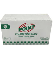 Point Plastik Lüx Şeffaf Kaşık - 18 Cm. - 3.2 Gr. - 3000 Adet - Koli