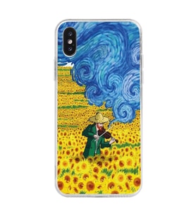 Iphone XS MAX Uyumlu Vincent Van Gogh Tasarımlı Şeffaf Telefon Kılıfı